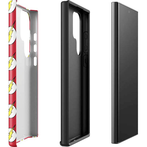 DC Comics The Flash Logo Pattern Galaxy S23 Ultra Pro Case