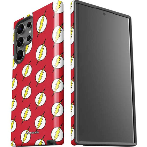 DC Comics The Flash Logo Pattern Galaxy S23 Ultra Pro Case