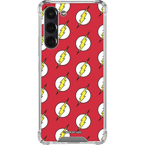 DC Comics The Flash Logo Pattern Galaxy S24 FE Clear Case