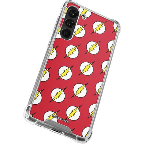 DC Comics The Flash Logo Pattern Galaxy S24 FE Clear Case