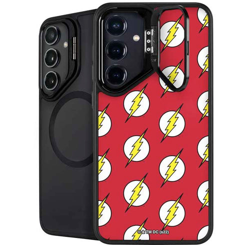 DC Comics The Flash Logo Pattern Galaxy S25 Kickstand Case