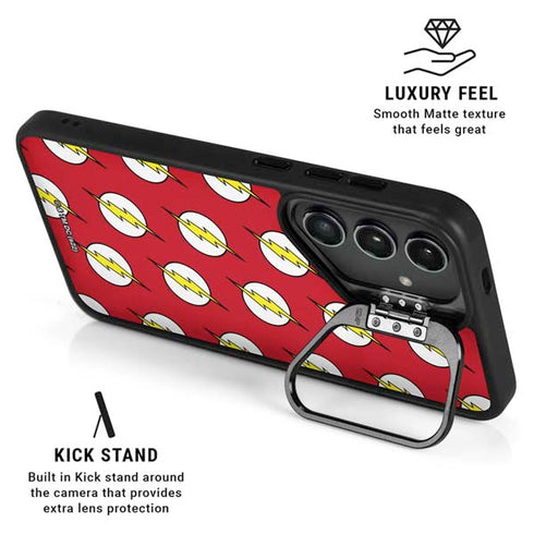 DC Comics The Flash Logo Pattern Galaxy S25 Kickstand Case