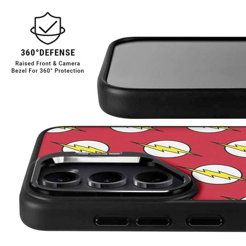 DC Comics The Flash Logo Pattern Galaxy S25 Kickstand Case