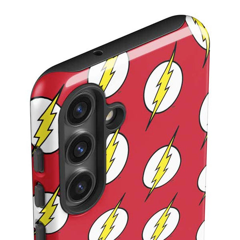 DC Comics The Flash Logo Pattern Galaxy S25 Plus Impact Case