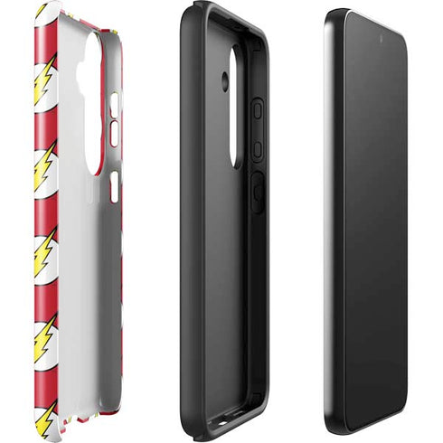 DC Comics The Flash Logo Pattern Galaxy S25 Plus Impact Case