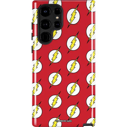 DC Comics The Flash Logo Pattern Galaxy S25 Ultra Impact Case