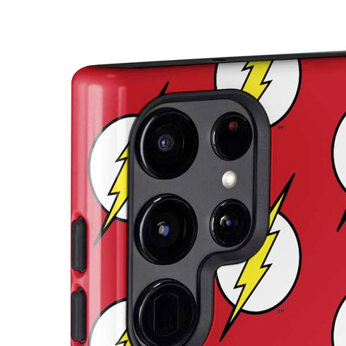 DC Comics The Flash Logo Pattern Galaxy S25 Ultra Impact Case