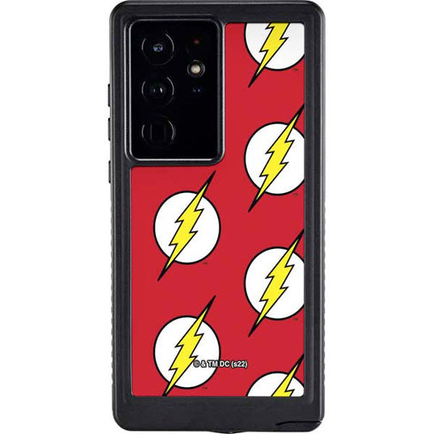 DC Comics The Flash Logo Pattern Galaxy S24 Ultra Waterproof Case