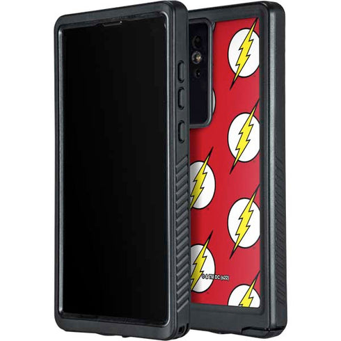 DC Comics The Flash Logo Pattern Galaxy S24 Ultra Waterproof Case