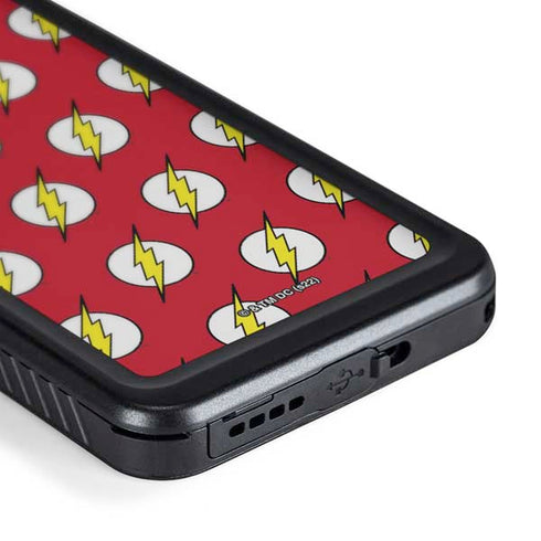 DC Comics The Flash Logo Pattern Galaxy S24 Waterproof Case
