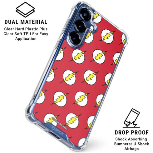DC Comics The Flash Logo Pattern Galaxy S25 Clear Case