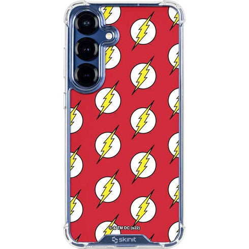 DC Comics The Flash Logo Pattern Galaxy S25 Plus Clear Case