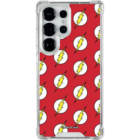 DC Comics The Flash Logo Pattern Galaxy S25 Ultra Clear Case