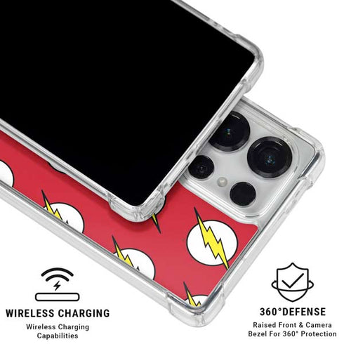 DC Comics The Flash Logo Pattern Galaxy S25 Ultra Clear Case