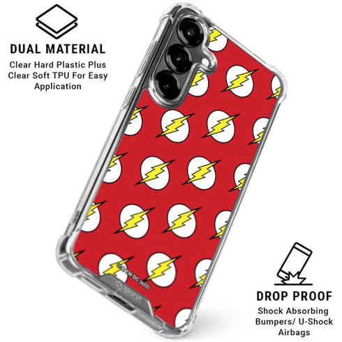 DC Comics The Flash Logo Pattern Galaxy S26 Clear Case
