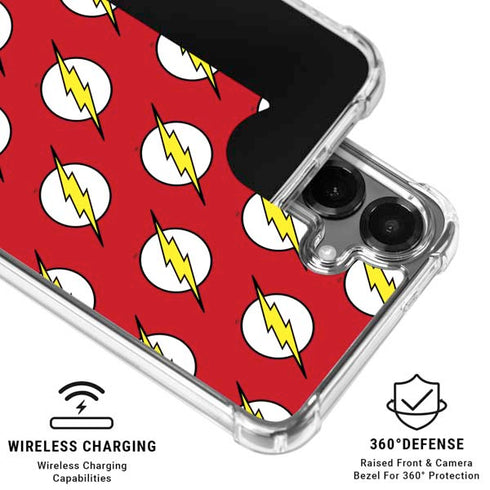 DC Comics The Flash Logo Pattern Galaxy S26 Plus Clear Case