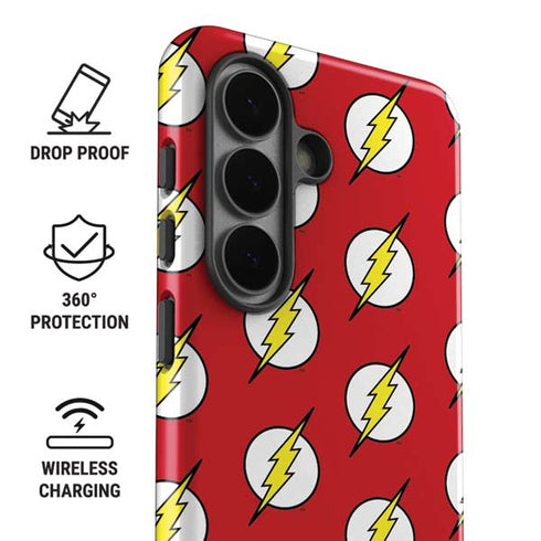 DC Comics The Flash Logo Pattern Galaxy S26 Plus Impact Case