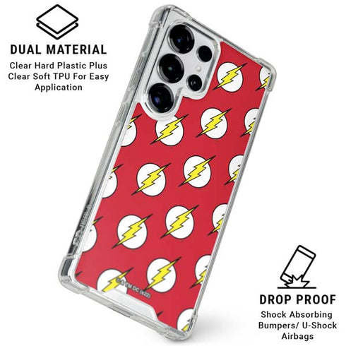 DC Comics The Flash Logo Pattern Galaxy S26 Ultra Clear Case