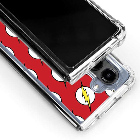 DC Comics The Flash Logo Pattern Galaxy Z Fold5 5G Clear Case