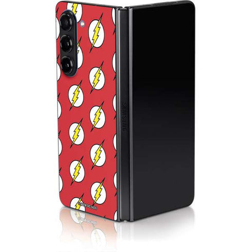 DC Comics The Flash Logo Pattern Galaxy Z Fold5 5G Skin