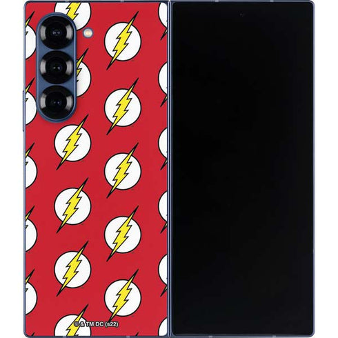 DC Comics The Flash Logo Pattern Galaxy Z Fold6 Skin