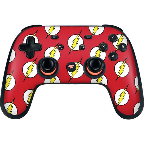 DC Comics The Flash Logo Pattern Google Stadia Controller Skin