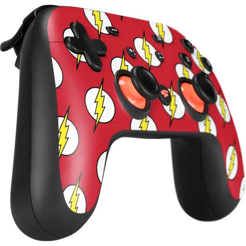 DC Comics The Flash Logo Pattern Google Stadia Controller Skin