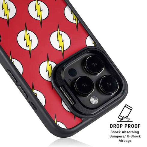 DC Comics The Flash Logo Pattern iPhone 14 Pro Kickstand Case