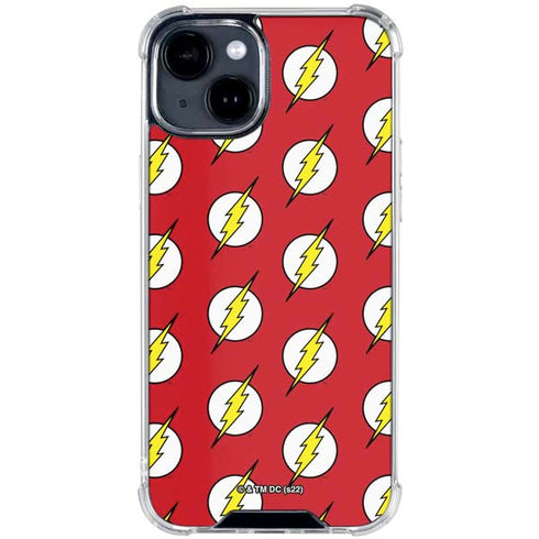 DC Comics The Flash Logo Pattern iPhone 15 Clear Case