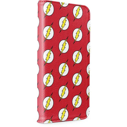 DC Comics The Flash Logo Pattern iPhone 15 Pro Max Folio Case