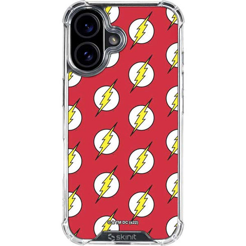 DC Comics The Flash Logo Pattern iPhone 16 Clear Case