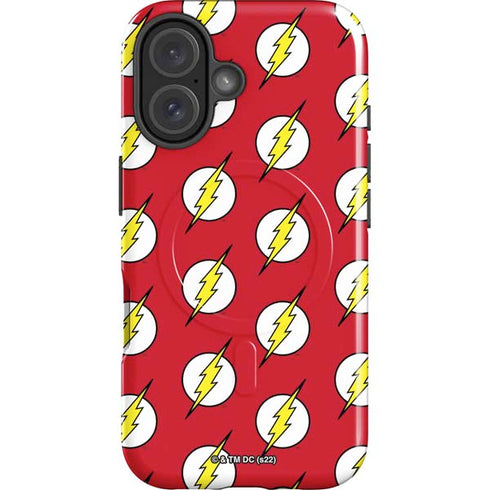DC Comics The Flash Logo Pattern iPhone 16 Magsafe Impact Case