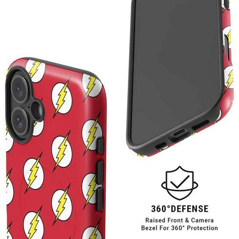 DC Comics The Flash Logo Pattern iPhone 16 Magsafe Impact Case