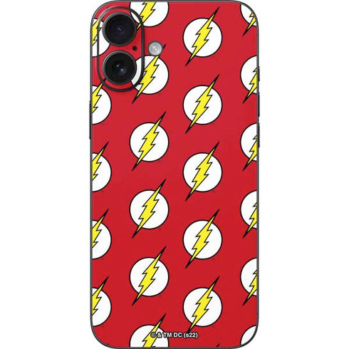 DC Comics The Flash Logo Pattern iPhone 16 Plus Skin