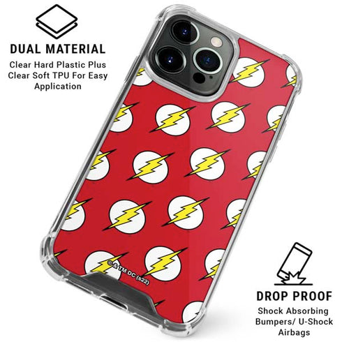 DC Comics The Flash Logo Pattern iPhone 16 Pro Clear Case