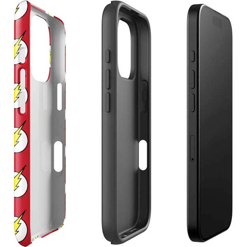 DC Comics The Flash Logo Pattern iPhone 16 Pro Impact Case