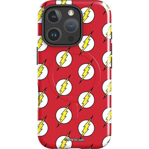 DC Comics The Flash Logo Pattern iPhone 16 Pro Magsafe Impact Case