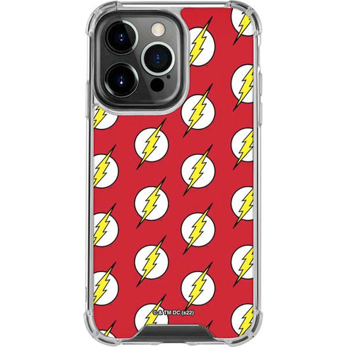 DC Comics The Flash Logo Pattern iPhone 16 Pro Max Clear Case