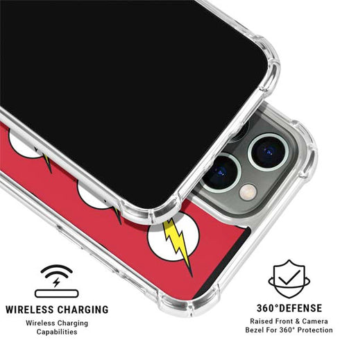 DC Comics The Flash Logo Pattern iPhone 16 Pro Max Clear Case