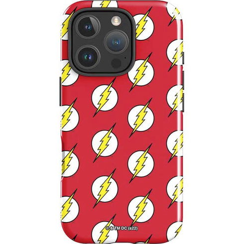 DC Comics The Flash Logo Pattern iPhone 16 Pro Max Impact Case