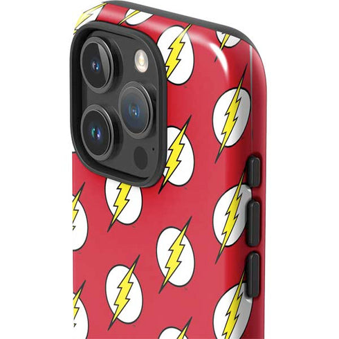 DC Comics The Flash Logo Pattern iPhone 16 Pro Max Impact Case