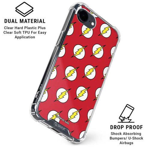 DC Comics The Flash Logo Pattern iPhone 16e Clear Case
