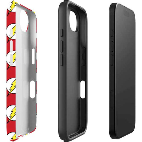 DC Comics The Flash Logo Pattern iPhone 16e Impact Case