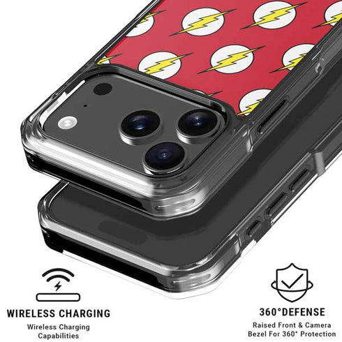 DC Comics The Flash Logo Pattern iPhone 18 Pro Clear Case