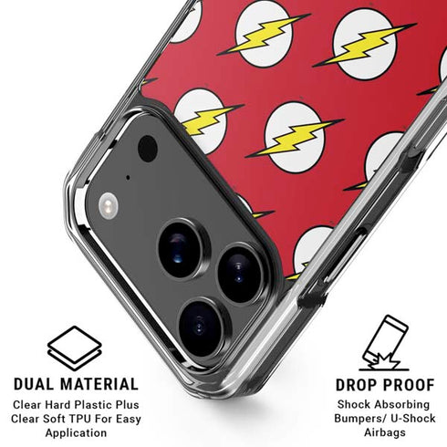 DC Comics The Flash Logo Pattern iPhone 18 Pro Clear Case