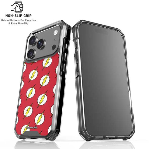 DC Comics The Flash Logo Pattern iPhone 18 Pro Clear Case