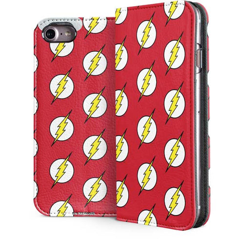 DC Comics The Flash Logo Pattern iPhone 7 Folio Case