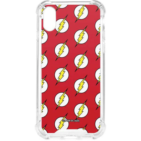DC Comics The Flash Logo Pattern iPhone XS Clear Case