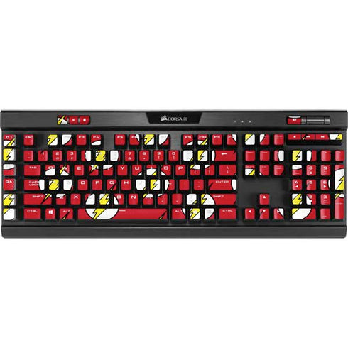DC Comics The Flash Logo Pattern K95 RGB PLATINUM Mechanical Gaming Keyboard Skin