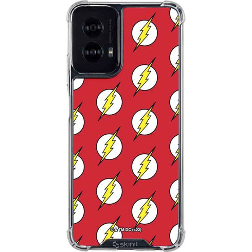 DC Comics The Flash Logo Pattern Moto G Power 5G (2024) Clear Case